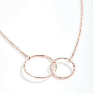 Dear Ava To my daughter Necklace Gift box interlocking rings Rose Gold Plated